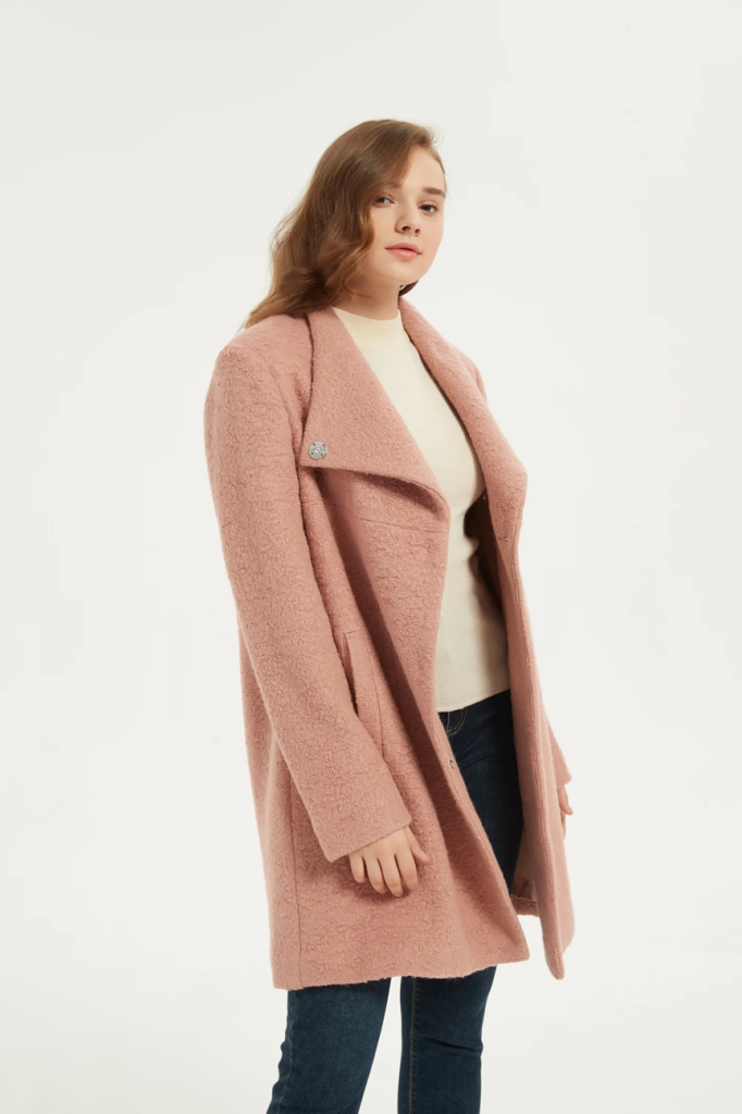 Modern Chic: IKAZZ Women’s Asymmetrical Mid-Length Wool Coat & Jacket
